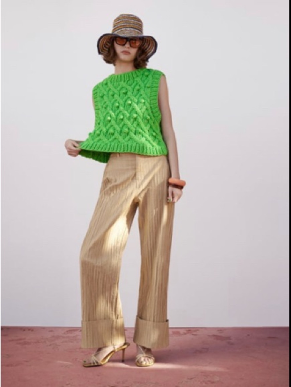 Zara Bright Green Knit Vest